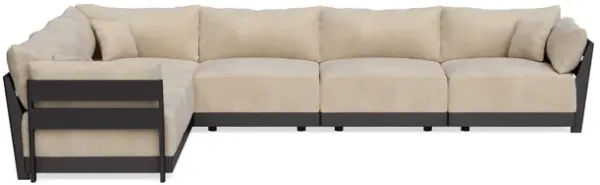 Modular Bondi Black 6-Seater Corner Sectional in Oyster | Memory Foam Blend