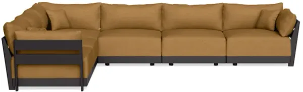 Modular Bondi Black 6-Seater Corner Sectional in Dijon | Memory Foam Blend