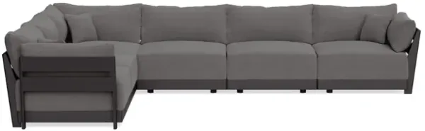 Modular Bondi Black 6-Seater Corner Sectional in Burnt Ember | Memory Foam Blend