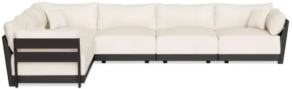 Modular Bondi Black 6-Seater Corner Sectional in Powder | Memory Foam Blend