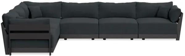 Modular Bondi Black 6-Seater Corner Sectional in Obsidian | Memory Foam Blend