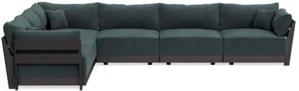Modular Bondi Black 6-Seater Corner Sectional in Nightfall | Memory Foam Blend