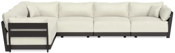 Modular Bondi Black 6-Seater Corner Sectional in Eggshell | Memory Foam Blend