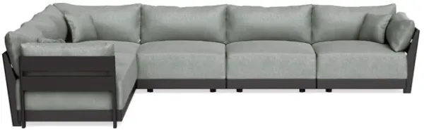 Modular Bondi Black 6-Seater Corner Sectional in Storm Gray | Memory Foam Blend