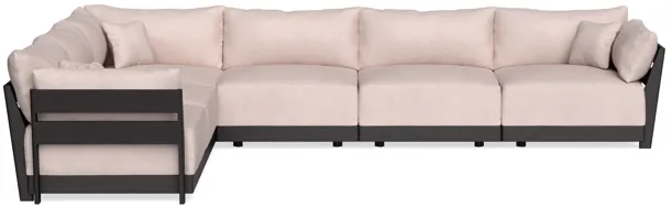 Modular Bondi Black 6-Seater Corner Sectional in Blush | Memory Foam Blend