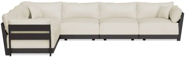 Modular Bondi Black 6-Seater Corner Sectional in Mascarpone | Memory Foam Blend