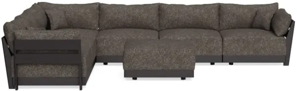 Modular Bondi Black 6-Seater Corner Sectional + Ottoman in Eclipse | Memory Foam Blend