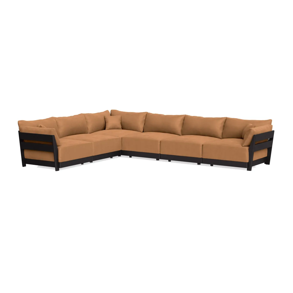 Modular Bondi Black 6-Seater Corner Sectional in Cheddar | Memory Foam Blend