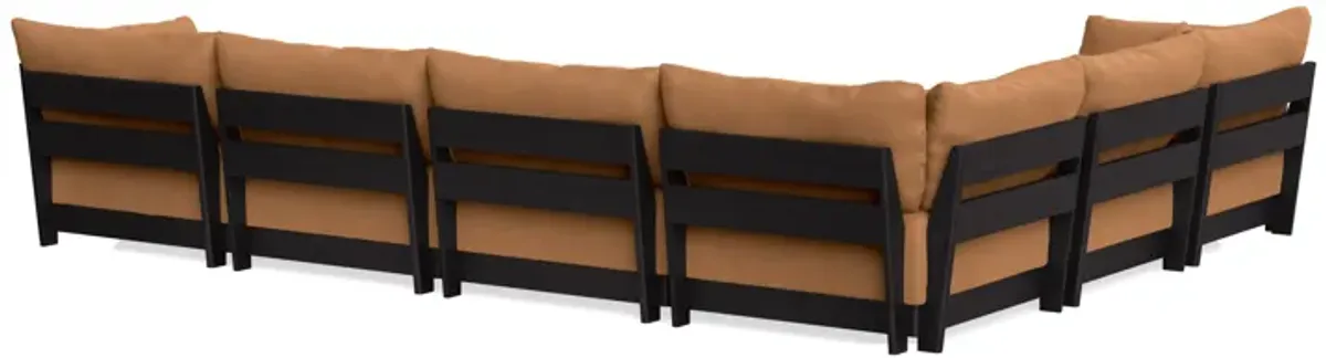 Modular Bondi Black 6-Seater Corner Sectional in Cheddar | Memory Foam Blend