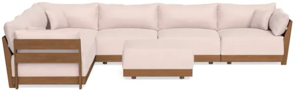 Modular Bondi Espresso 6-Seater Corner Sectional + Ottoman in Peony | Memory Foam Blend