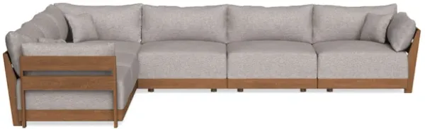 Modular Bondi Espresso 6-Seater Corner Sectional in Heathered Taupe | Memory Foam Blend
