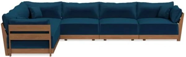 Modular Bondi Espresso 6-Seater Corner Sectional in Sapphire | Memory Foam Blend