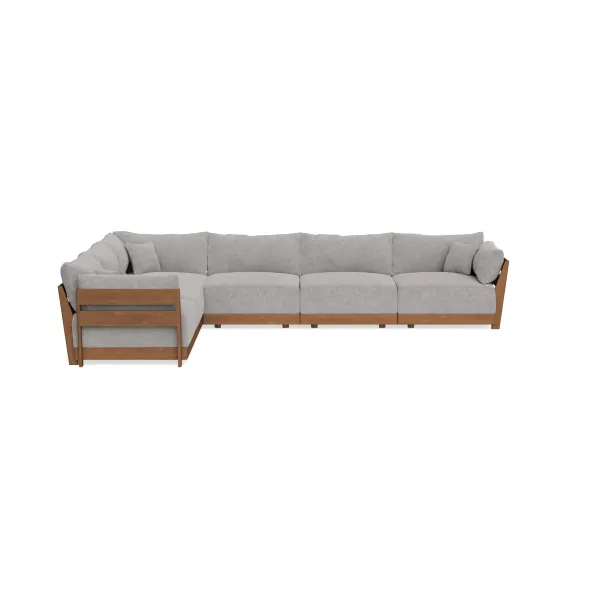Modular Bondi Espresso 6-Seater Corner Sectional in Silver Gray | Memory Foam Blend