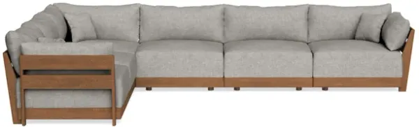 Modular Bondi Espresso 6-Seater Corner Sectional in Fog | Memory Foam Blend
