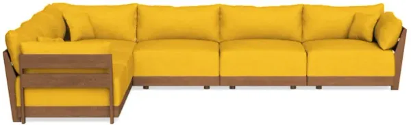 Modular Bondi Espresso 6-Seater Corner Sectional in Sunflower | Memory Foam Blend