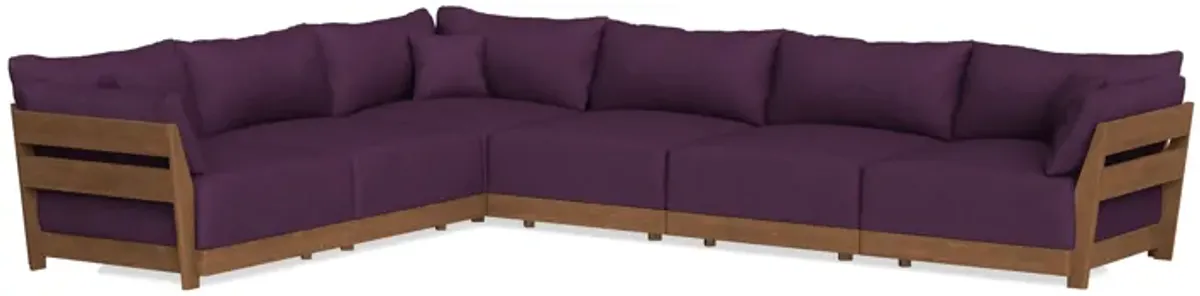 Modular Bondi Espresso 6-Seater Corner Sectional in Aubergine | Memory Foam Blend