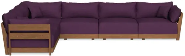 Modular Bondi Espresso 6-Seater Corner Sectional in Aubergine | Memory Foam Blend