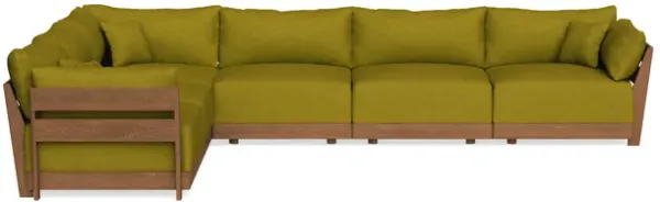 Modular Bondi Espresso 6-Seater Corner Sectional in Olive Green | Memory Foam Blend