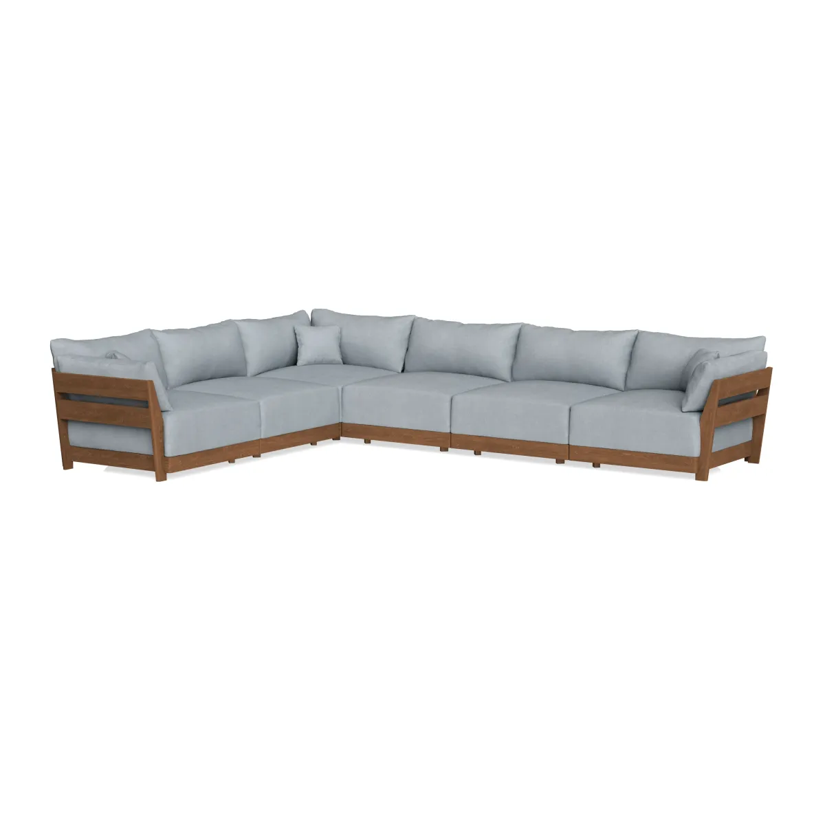 Modular Bondi Espresso 6-Seater Corner Sectional in Ash | Memory Foam Blend