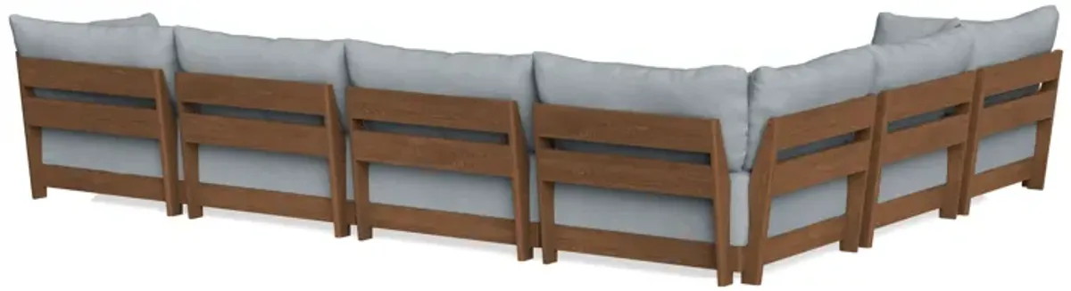 Modular Bondi Espresso 6-Seater Corner Sectional in Ash | Memory Foam Blend