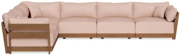 Modular Bondi Espresso 6-Seater Corner Sectional in Rose Quartz | Memory Foam Blend