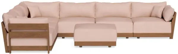 Modular Bondi Espresso 6-Seater Corner Sectional + Ottoman in Rose Quartz | Memory Foam Blend
