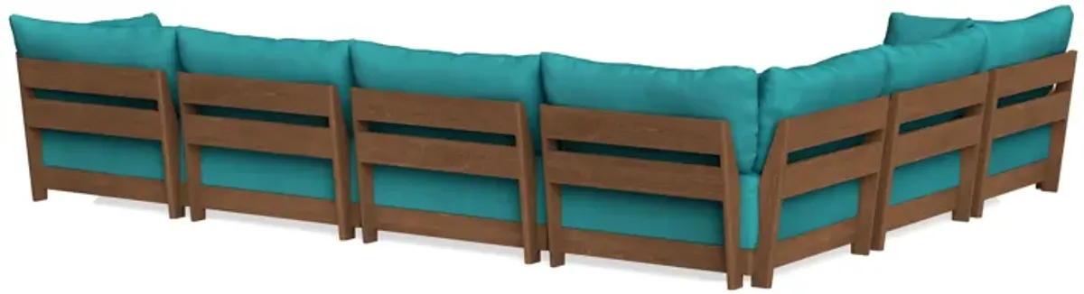 Modular Bondi Espresso 6-Seater Corner Sectional in Pool | Memory Foam Blend