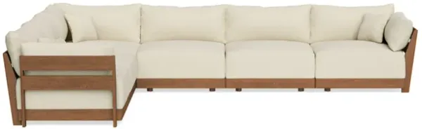 Modular Bondi Espresso 6-Seater Corner Sectional in Parchment | Memory Foam Blend