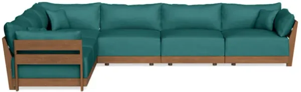 Modular Bondi Espresso 6-Seater Corner Sectional in Teal | Memory Foam Blend