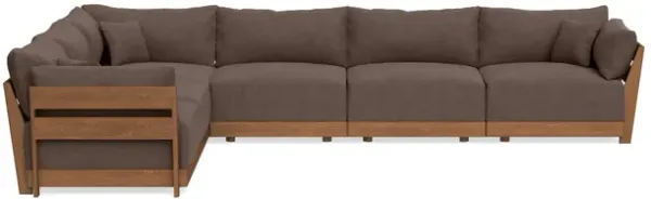 Modular Bondi Espresso 6-Seater Corner Sectional in Chocolate | Memory Foam Blend