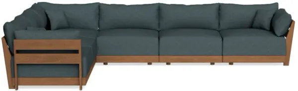 Modular Bondi Espresso 6-Seater Corner Sectional in Ocean Gray | Memory Foam Blend