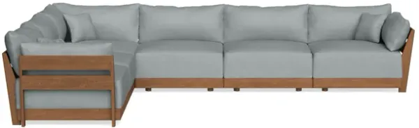 Modular Bondi Espresso 6-Seater Corner Sectional in Light Steel | Memory Foam Blend