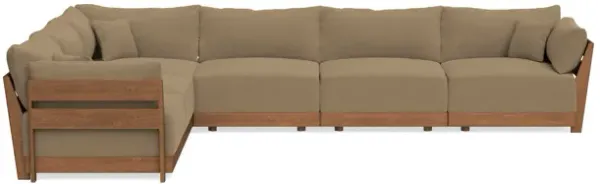 Modular Bondi Espresso 6-Seater Corner Sectional in Macchiato | Memory Foam Blend