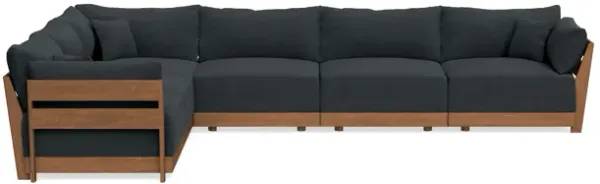 Modular Bondi Espresso 6-Seater Corner Sectional in Obsidian | Memory Foam Blend