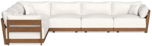 Modular Bondi Espresso 6-Seater Corner Sectional in Macaroon | Memory Foam Blend