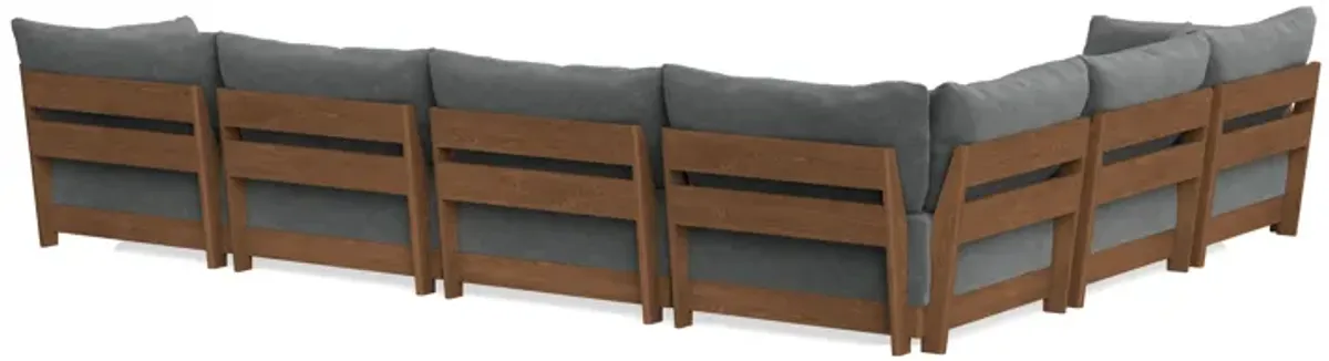 Modular Bondi Espresso 6-Seater Corner Sectional in Chimney Gray | Memory Foam Blend