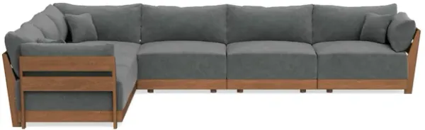 Modular Bondi Espresso 6-Seater Corner Sectional in Chimney Gray | Memory Foam Blend