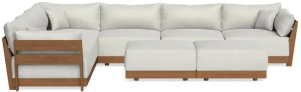 Modular Bondi Espresso 6-Seater Corner Sectional + Bench Ottoman in Dove Gray | Memory Foam Blend