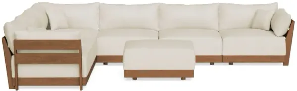 Modular Bondi Espresso 6-Seater Corner Sectional + Ottoman in Mascarpone | Memory Foam Blend