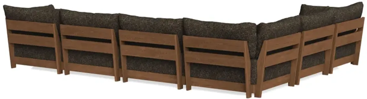 Modular Bondi Espresso 6-Seater Corner Sectional in Phantom | Memory Foam Blend