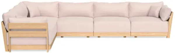 Modular Bondi Latte 6-Seater Corner Sectional in Peony | Memory Foam Blend