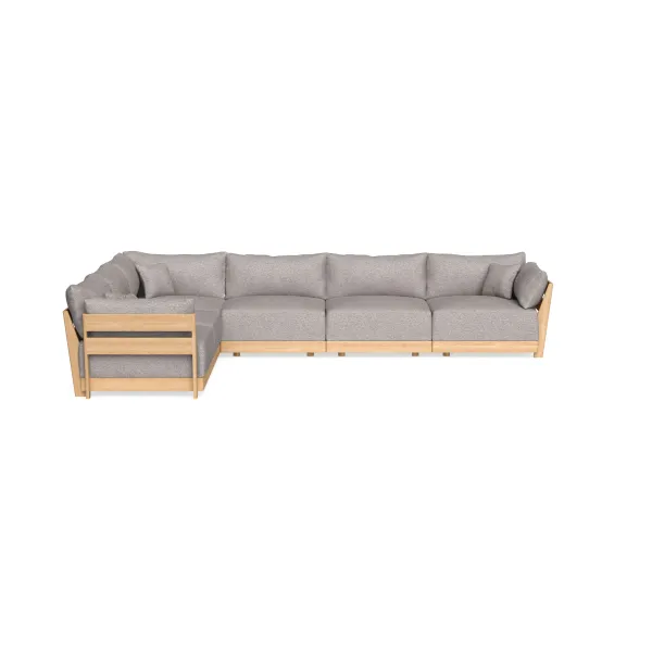Modular Bondi Latte 6-Seater Corner Sectional in Heathered Taupe | Memory Foam Blend