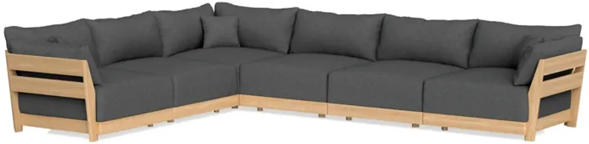 Modular Bondi Latte 6-Seater Corner Sectional in Pebble | Memory Foam Blend