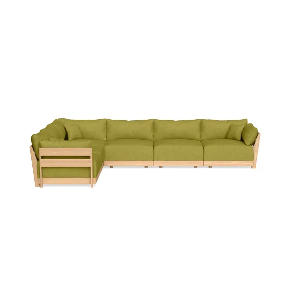 Modular Bondi Latte 6-Seater Corner Sectional in Avocado | Memory Foam Blend