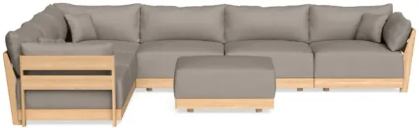 Modular Bondi Latte 6-Seater Corner Sectional + Ottoman in Cinder Gray | Memory Foam Blend