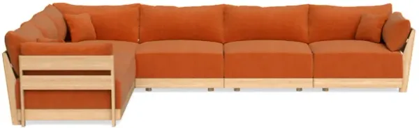 Modular Bondi Latte 6-Seater Corner Sectional in Terracotta | Memory Foam Blend