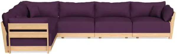 Modular Bondi Latte 6-Seater Corner Sectional in Aubergine | Memory Foam Blend