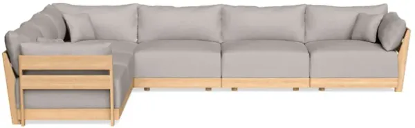 Modular Bondi Latte 6-Seater Corner Sectional in Cloud | Memory Foam Blend