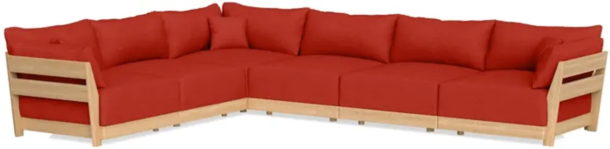 Modular Bondi Latte 6-Seater Corner Sectional in Cayenne | Memory Foam Blend