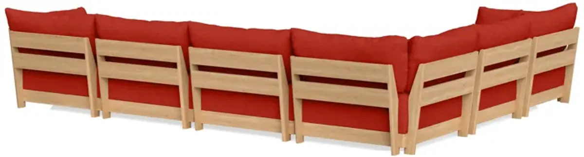 Modular Bondi Latte 6-Seater Corner Sectional + Ottoman in Cayenne | Memory Foam Blend